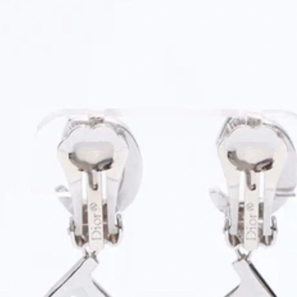 Dior-John Galliano for Dior-Statement Rhinstone CD Clip-On Earrings-Silvertone